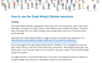 How to use the Great Weight Debate resources