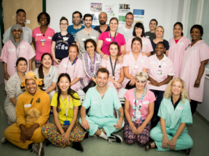 Staff from Ward 10N in their PJs